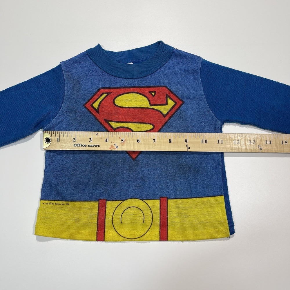 Vintage 70s JCPenney Toddler Time Superman Boys Pajama Top Size 2T - Picture 6 of 8